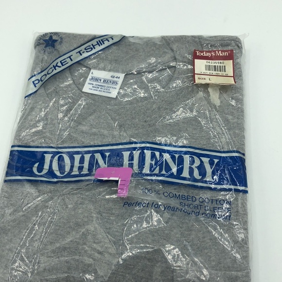 John Henry Pocket Tshirt Made In USA Size Large - Picture 2 of 5